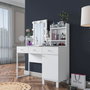 Hanah Home Mesa de Maquillaje Blanca con 9 Focos